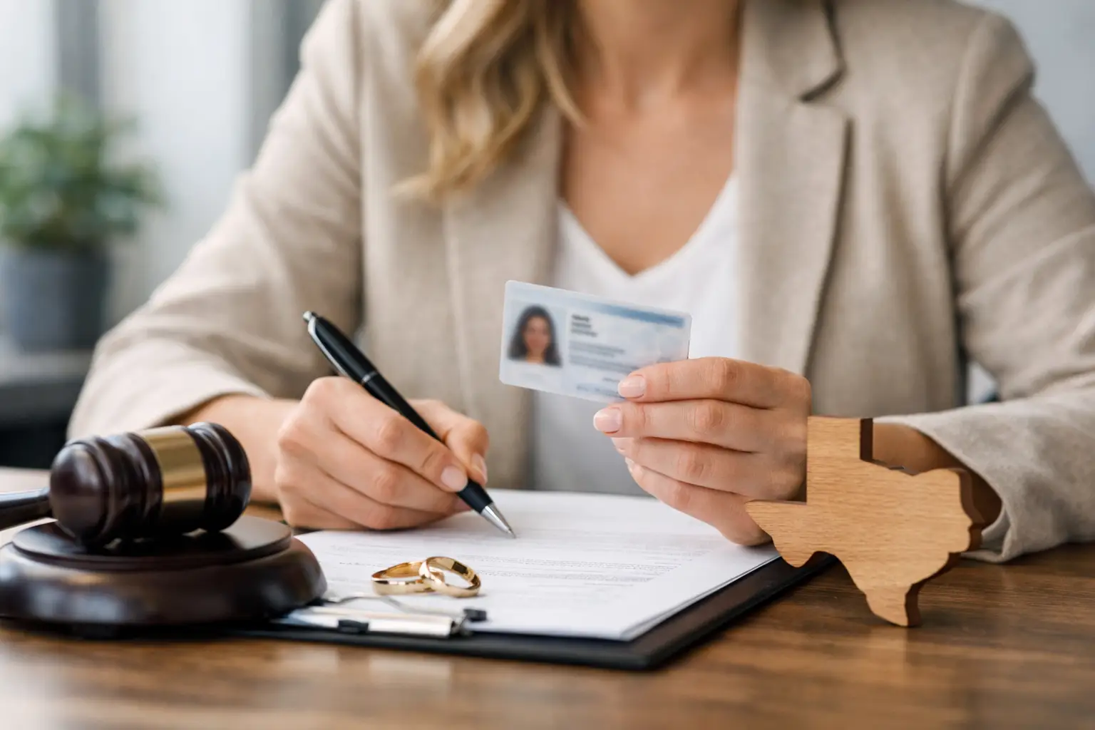 Cambio de nombre después del divorcio en Texas